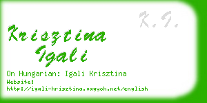 krisztina igali business card